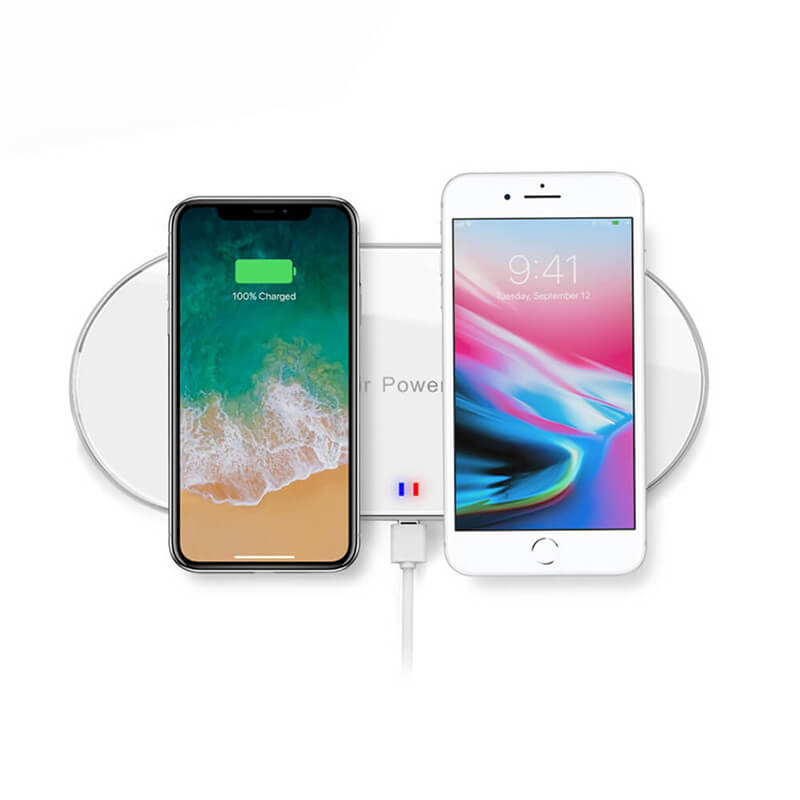 Doppio pad di ricarica wireless (per iPhone o telefono Android)